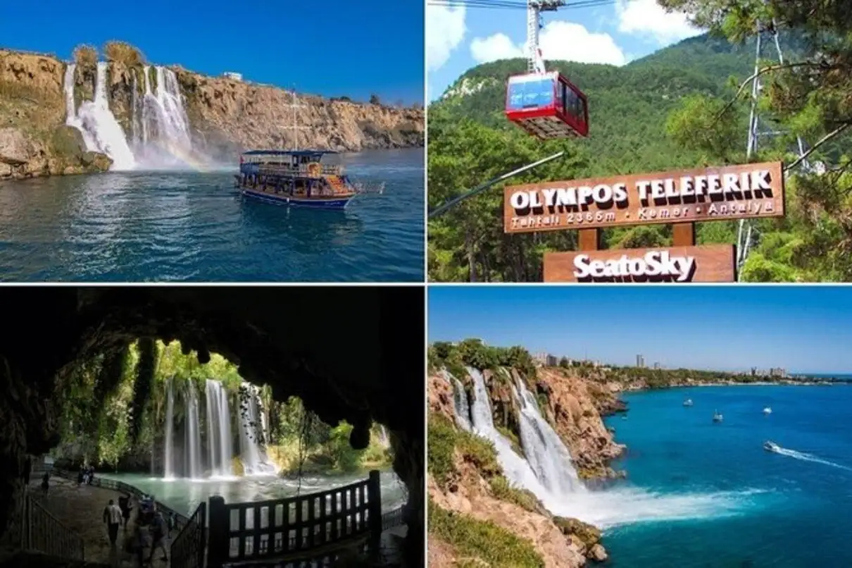 Antalya: Old City Tour w/Cable Car & Waterfalls & Boat Trip