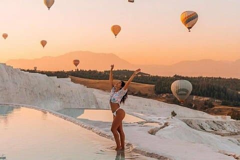 Pamukkale Hot Air Balloon with Certificates and Champagne